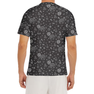 Mechanic Nuts and Bolts Pattern Print Men's Short Sleeve Rash Guard