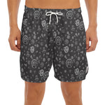 Mechanic Nuts and Bolts Pattern Print Men's Split Running Shorts