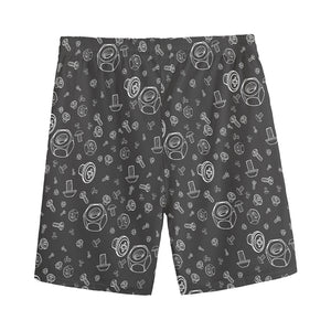 Mechanic Nuts and Bolts Pattern Print Men's Sports Shorts