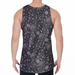 Mechanic Nuts and Bolts Pattern Print Men's Velvet Tank Top