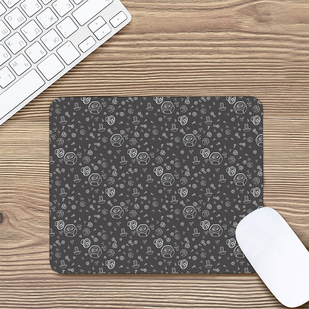 Mechanic Nuts and Bolts Pattern Print Mouse Pad