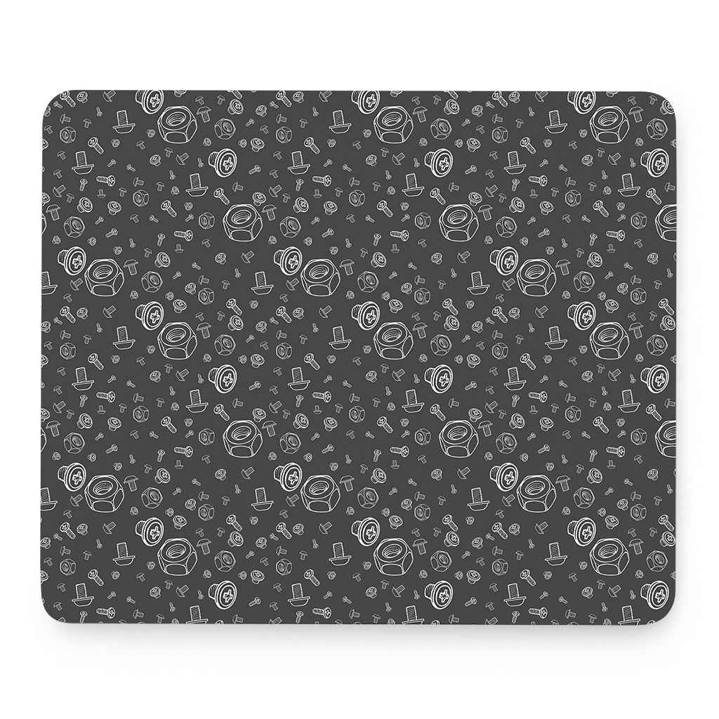 Mechanic Nuts and Bolts Pattern Print Mouse Pad