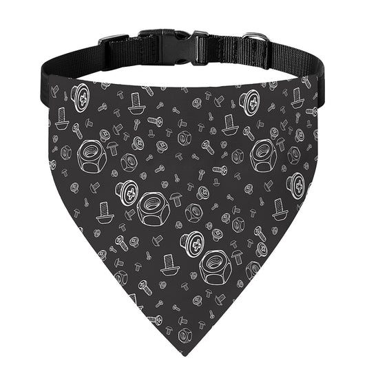 Mechanic Nuts and Bolts Pattern Print Over The Collar Dog Bandana