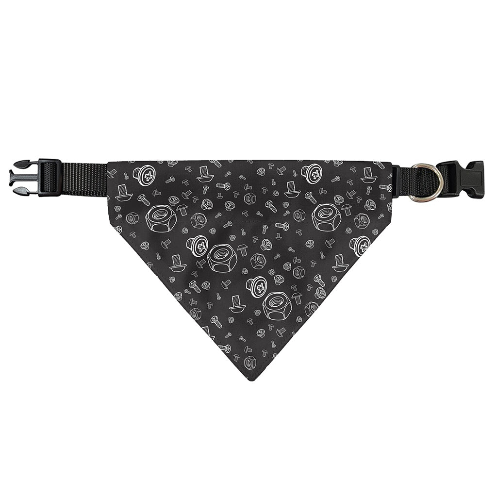 Mechanic Nuts and Bolts Pattern Print Over The Collar Dog Bandana