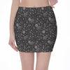 Mechanic Nuts and Bolts Pattern Print Pencil Mini Skirt