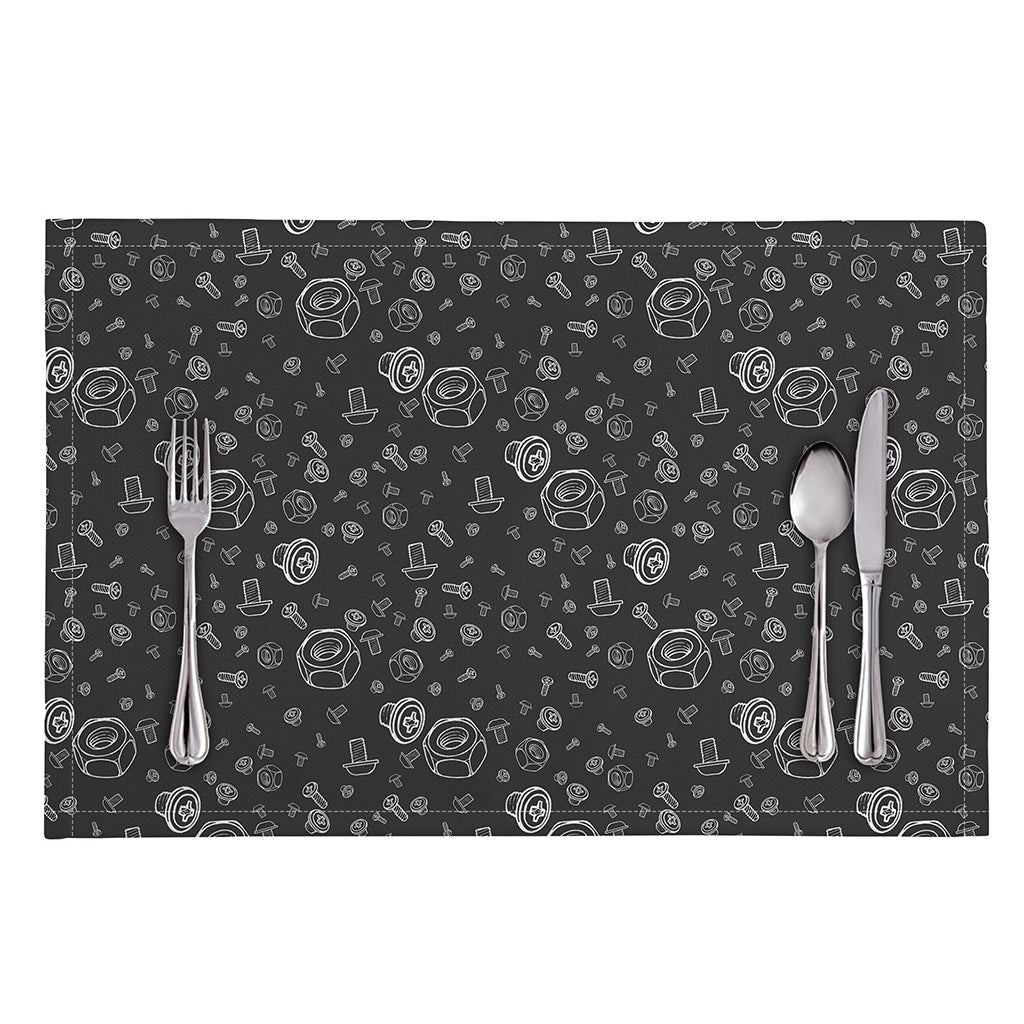Mechanic Nuts and Bolts Pattern Print Placemat