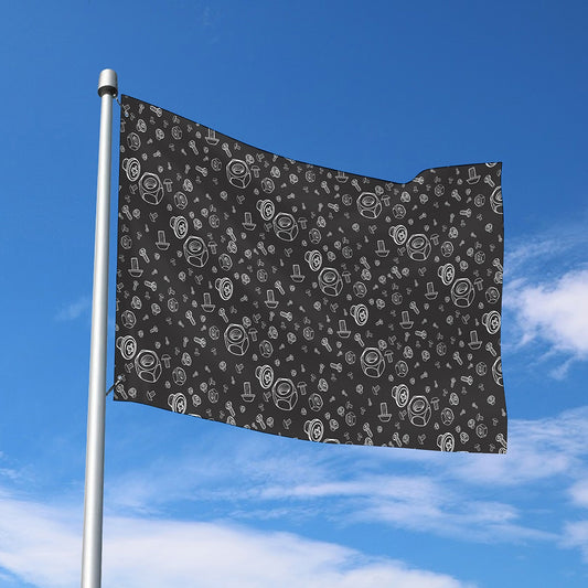 Mechanic Nuts and Bolts Pattern Print Polyester Flag