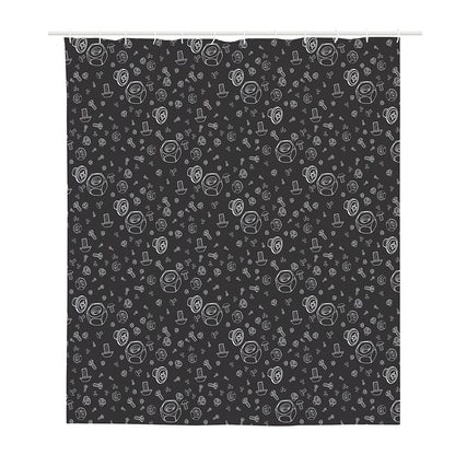 Mechanic Nuts and Bolts Pattern Print Polyester Shower Curtain