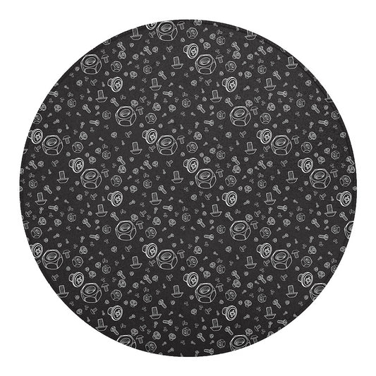 Mechanic Nuts and Bolts Pattern Print Round Blanket