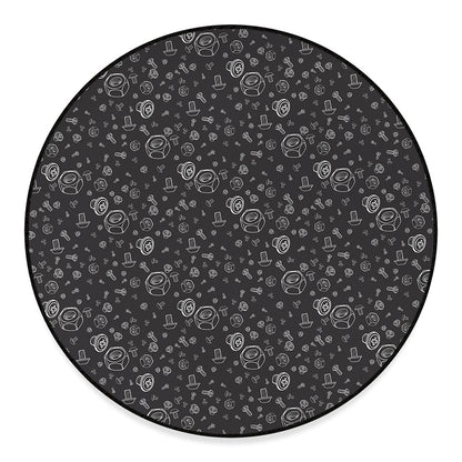 Mechanic Nuts and Bolts Pattern Print Round Floor Mat