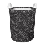 Mechanic Nuts and Bolts Pattern Print Round Laundry Basket