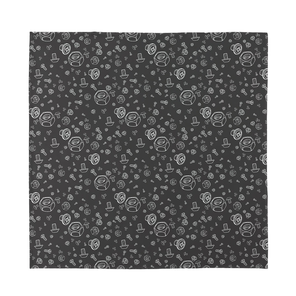 Mechanic Nuts and Bolts Pattern Print Silk Bandana