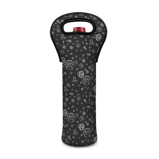 Mechanic Nuts and Bolts Pattern Print Single Neoprene Wine Tote