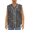 Mechanic Nuts and Bolts Pattern Print Sleeveless Baseball Jersey