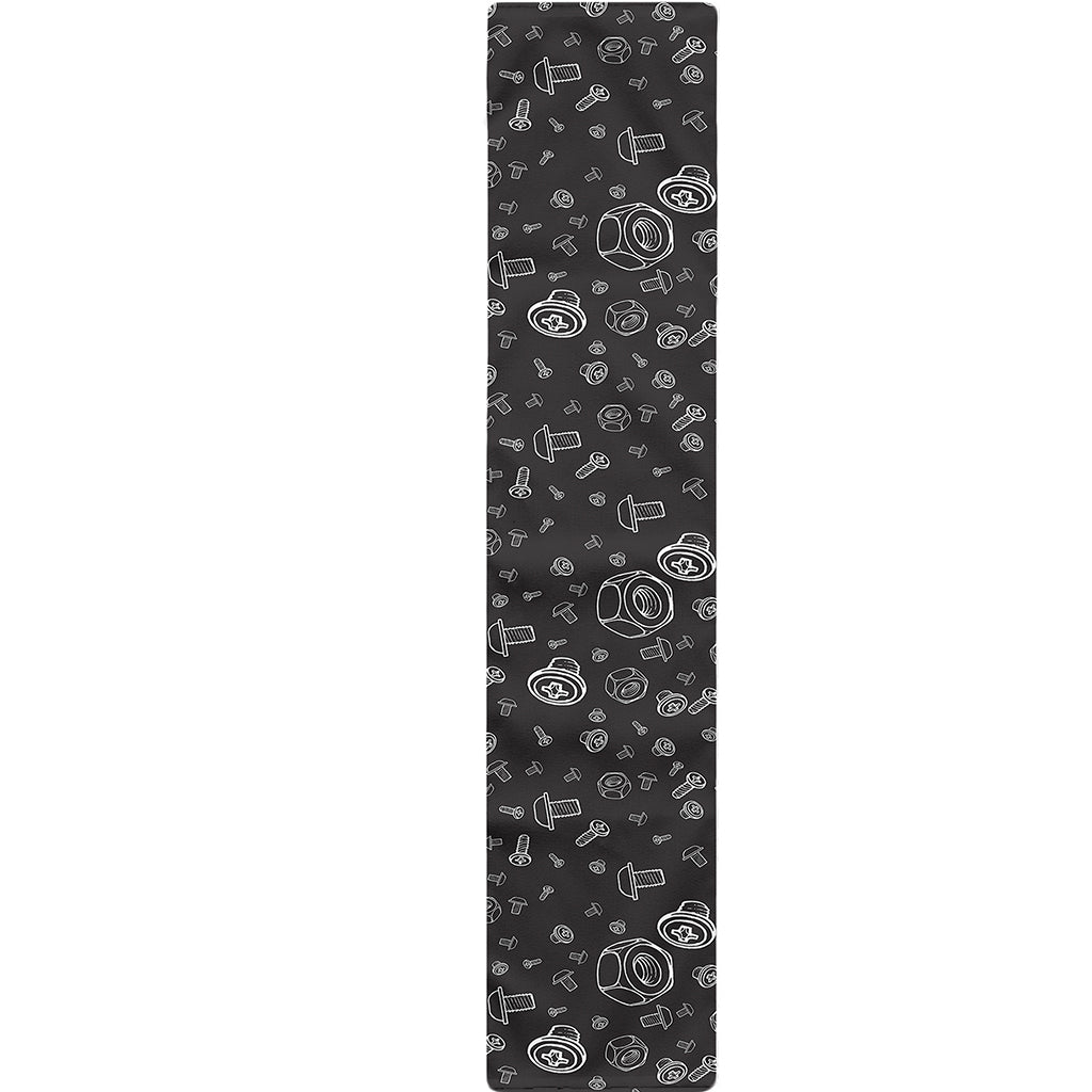 Mechanic Nuts and Bolts Pattern Print Table Runner