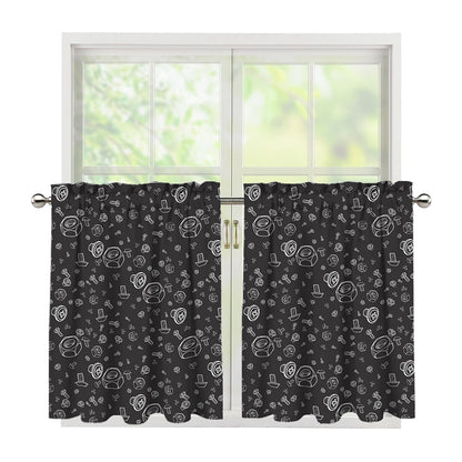 Mechanic Nuts and Bolts Pattern Print Tier Curtains