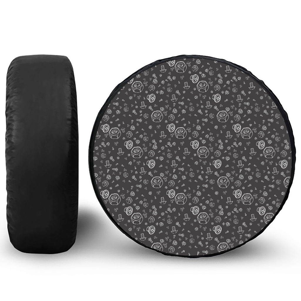 Mechanic Nuts and Bolts Pattern Print Tire Cover