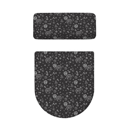 Mechanic Nuts and Bolts Pattern Print Toilet Lid And Tank Cover Set