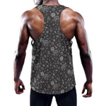 Mechanic Nuts and Bolts Pattern Print Training Tank Top