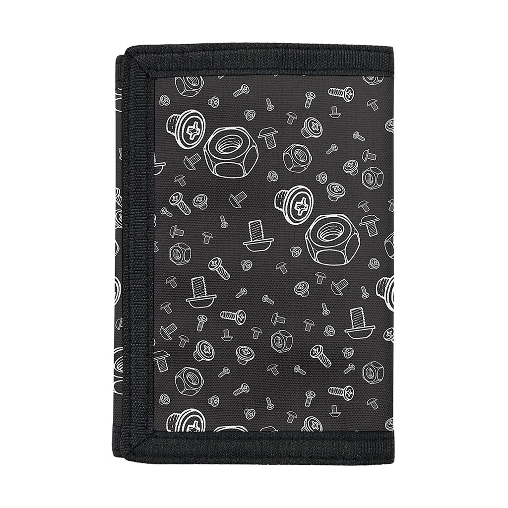 Mechanic Nuts and Bolts Pattern Print Trifold Wallet