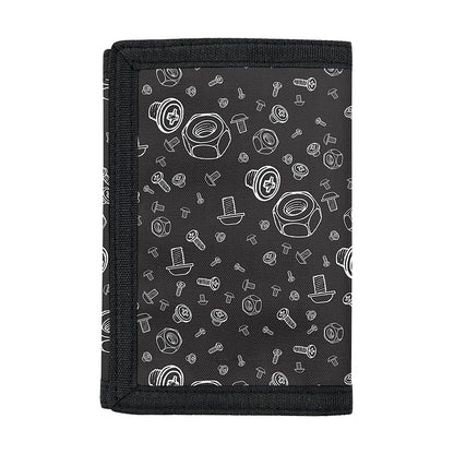 Mechanic Nuts and Bolts Pattern Print Trifold Wallet