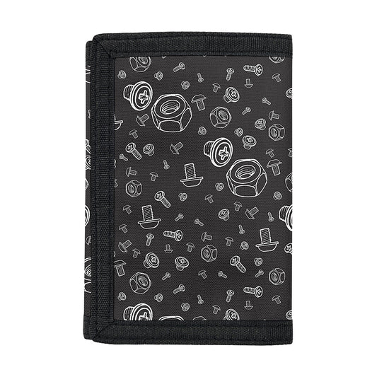 Mechanic Nuts and Bolts Pattern Print Trifold Wallet