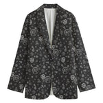 Mechanic Nuts and Bolts Pattern Print Women's Cotton Blazer