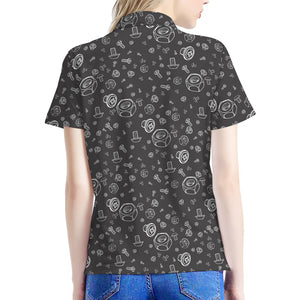 Mechanic Nuts and Bolts Pattern Print Women's Polo Shirt