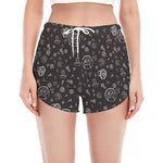 Mechanic Nuts and Bolts Pattern Print Women's Split Running Shorts