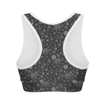 Mechanic Nuts and Bolts Pattern Print Women's Sports Bra