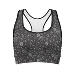 Mechanic Nuts and Bolts Pattern Print Women's Sports Bra