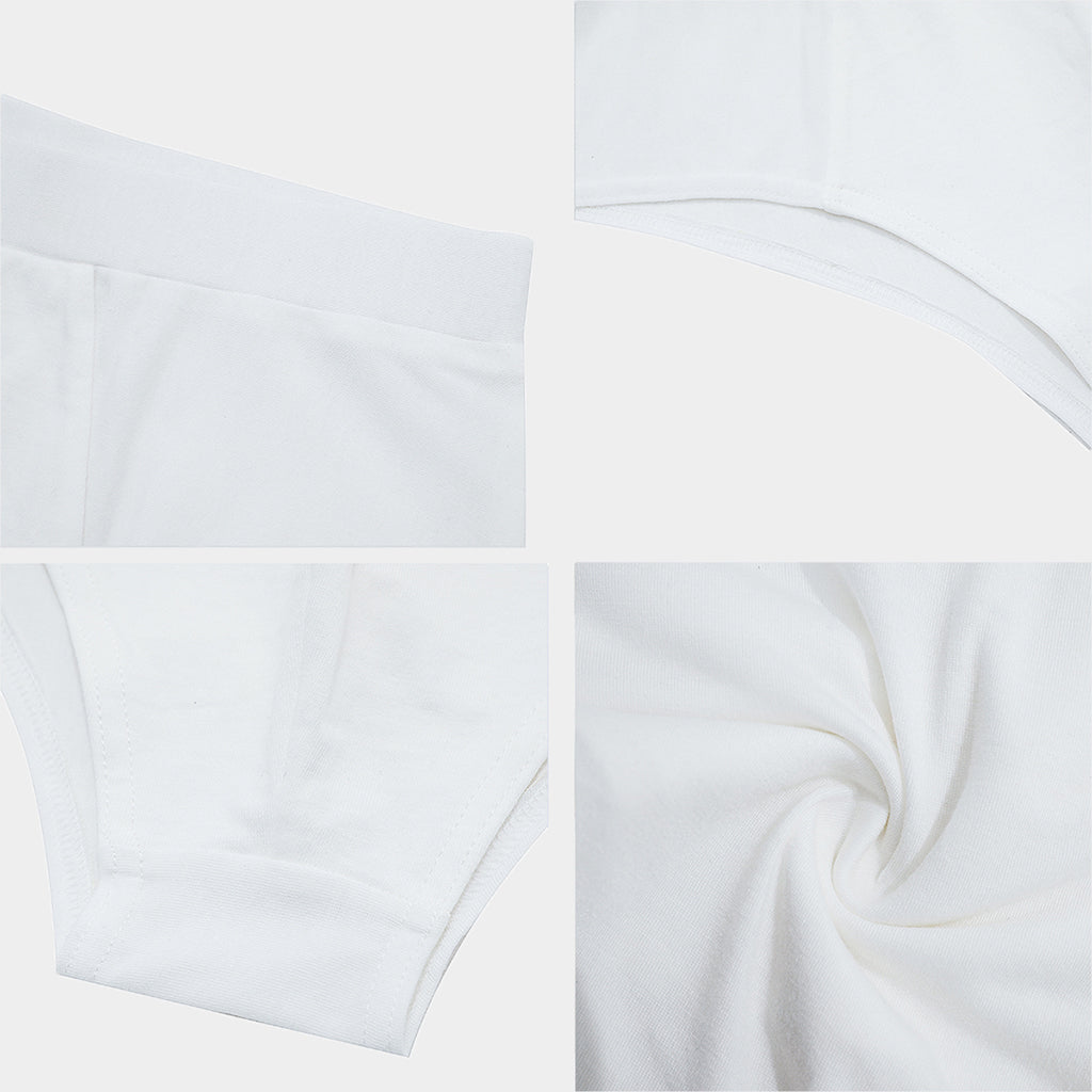 White And Black Sunflower Pattern Print Men's Briefs