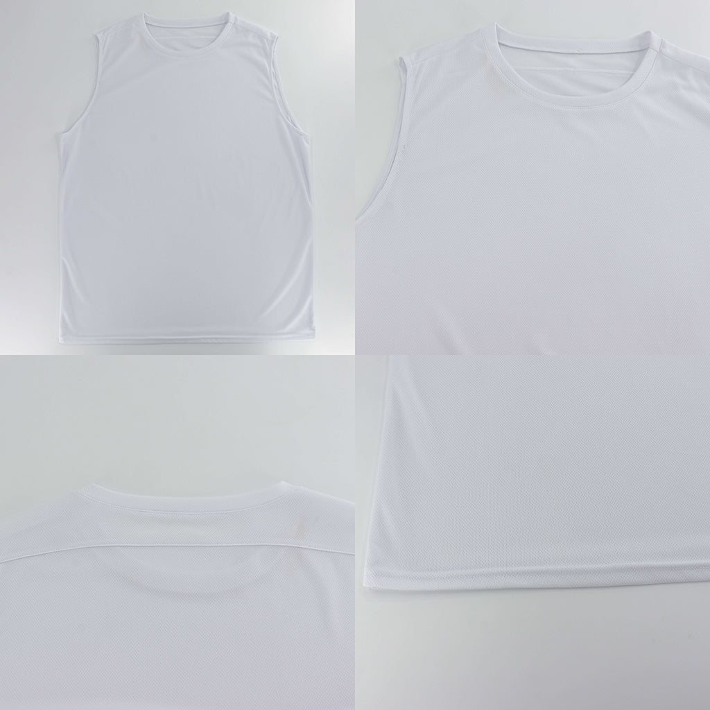 White Cherry Blossom Pattern Print Men's Fitness Tank Top
