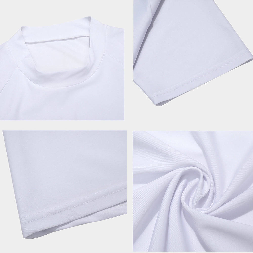 Full Moon Howling Wolf Print Men's Short Sleeve Rash Guard