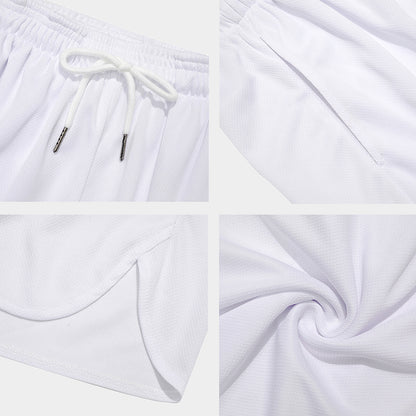 Blue Summer Coconut Pattern Print Men's Split Running Shorts