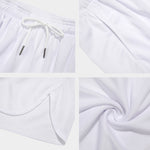 White Alstroemeria Pattern Print Men's Split Running Shorts