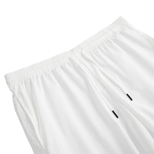 Black And White Feather Pattern Print Men's Sports Shorts