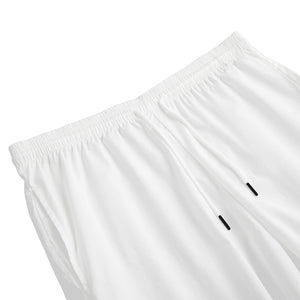White And Black Border Tartan Print Men's Sports Shorts