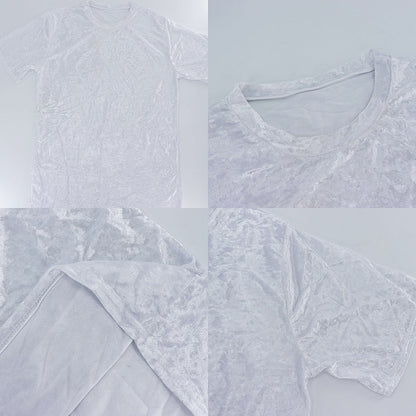 Motorcycle And Angel Pattern Print Men's Velvet T-Shirt