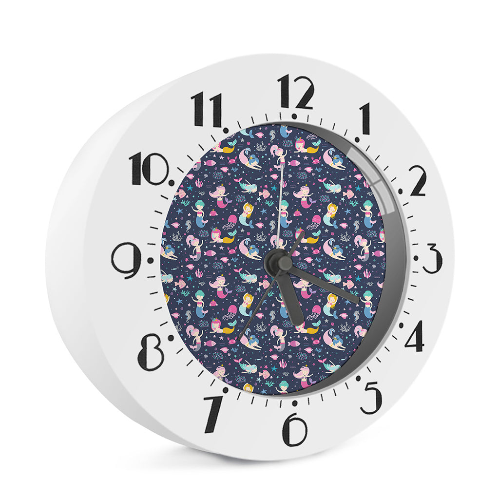 Mermaid Cartoon Pattern Print Alarm Clock