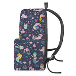 Mermaid Cartoon Pattern Print Backpack