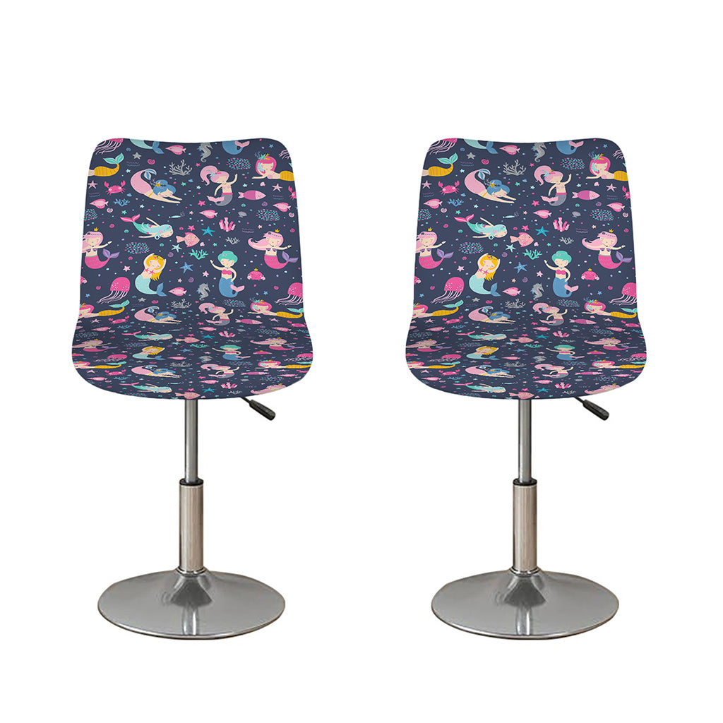 Mermaid Cartoon Pattern Print Bar Stool Covers