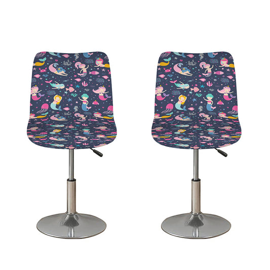 Mermaid Cartoon Pattern Print Bar Stool Covers