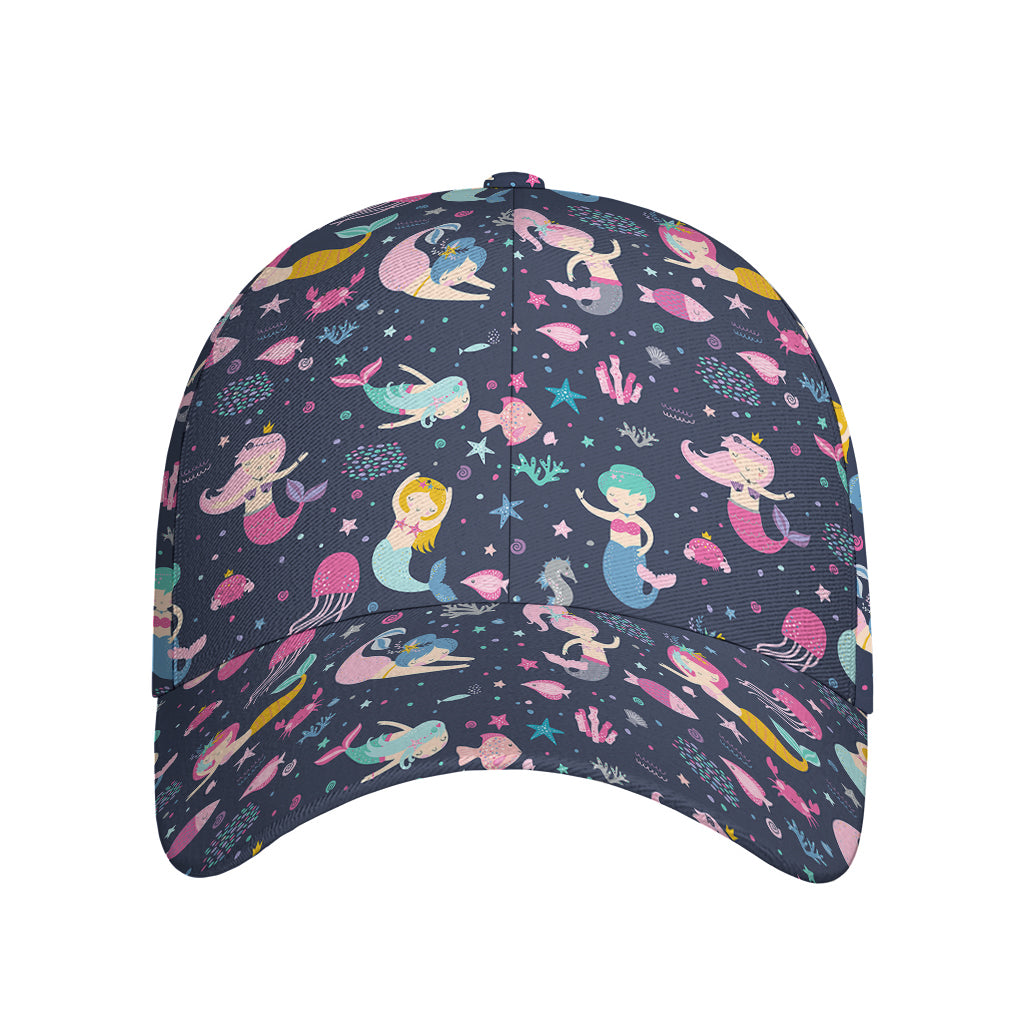 Mermaid Cartoon Pattern Print Baseball Cap