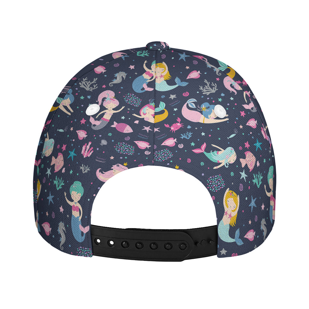 Mermaid Cartoon Pattern Print Baseball Cap