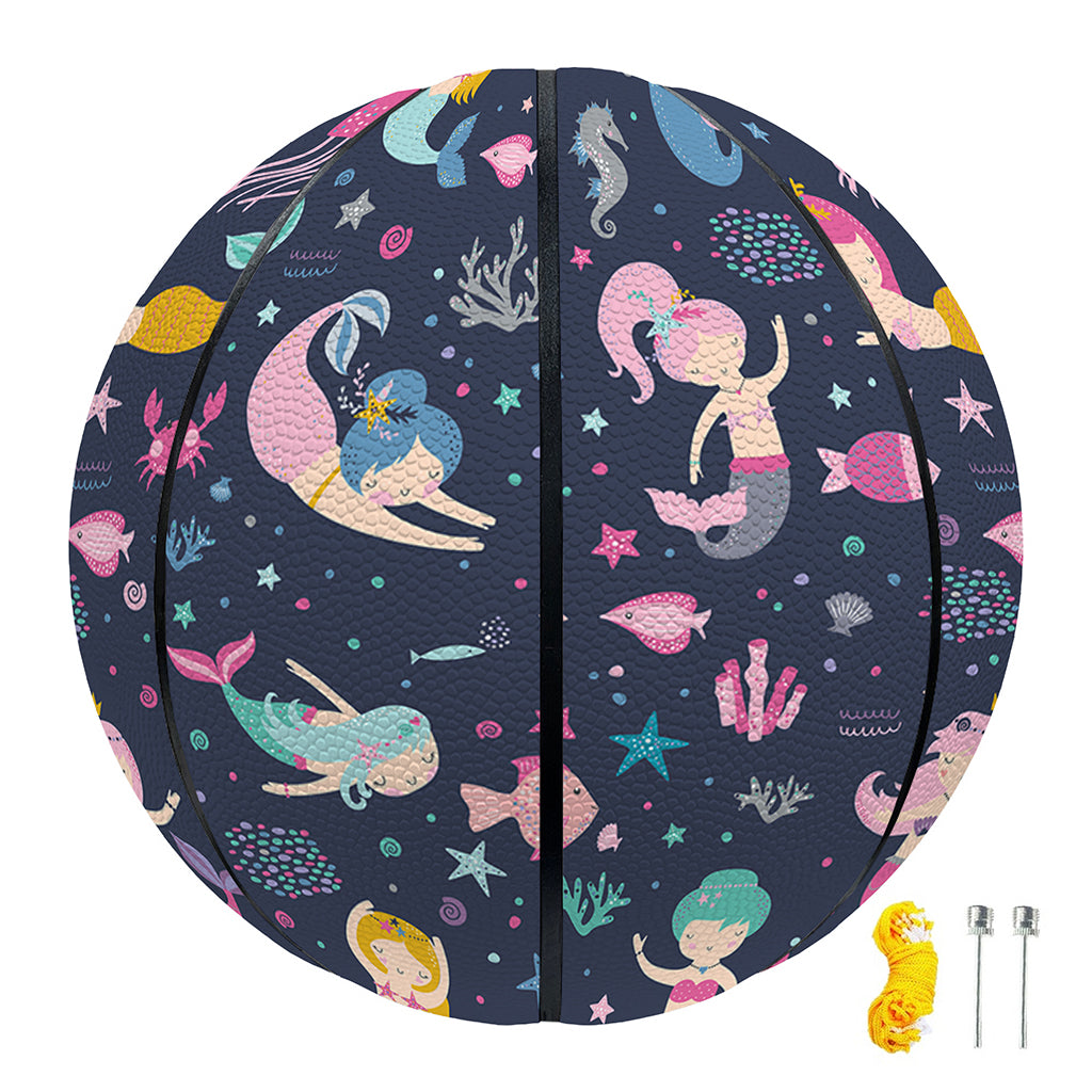 Mermaid Cartoon Pattern Print Basketball