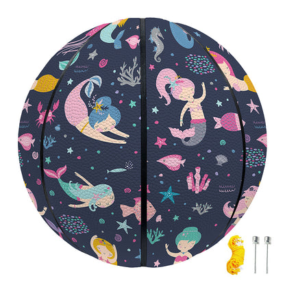 Mermaid Cartoon Pattern Print Basketball