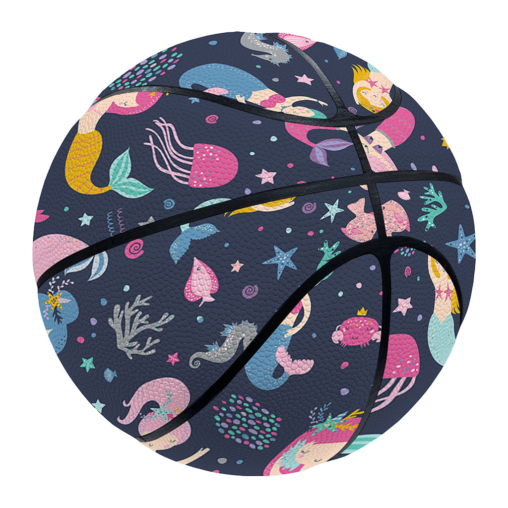 Mermaid Cartoon Pattern Print Basketball