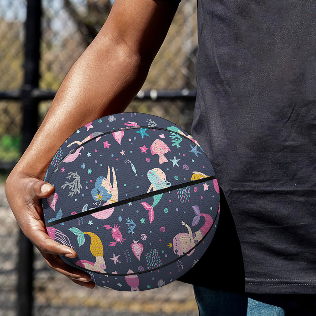 Mermaid Cartoon Pattern Print Basketball