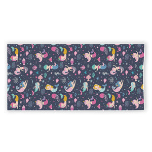 Mermaid Cartoon Pattern Print Beach Towel